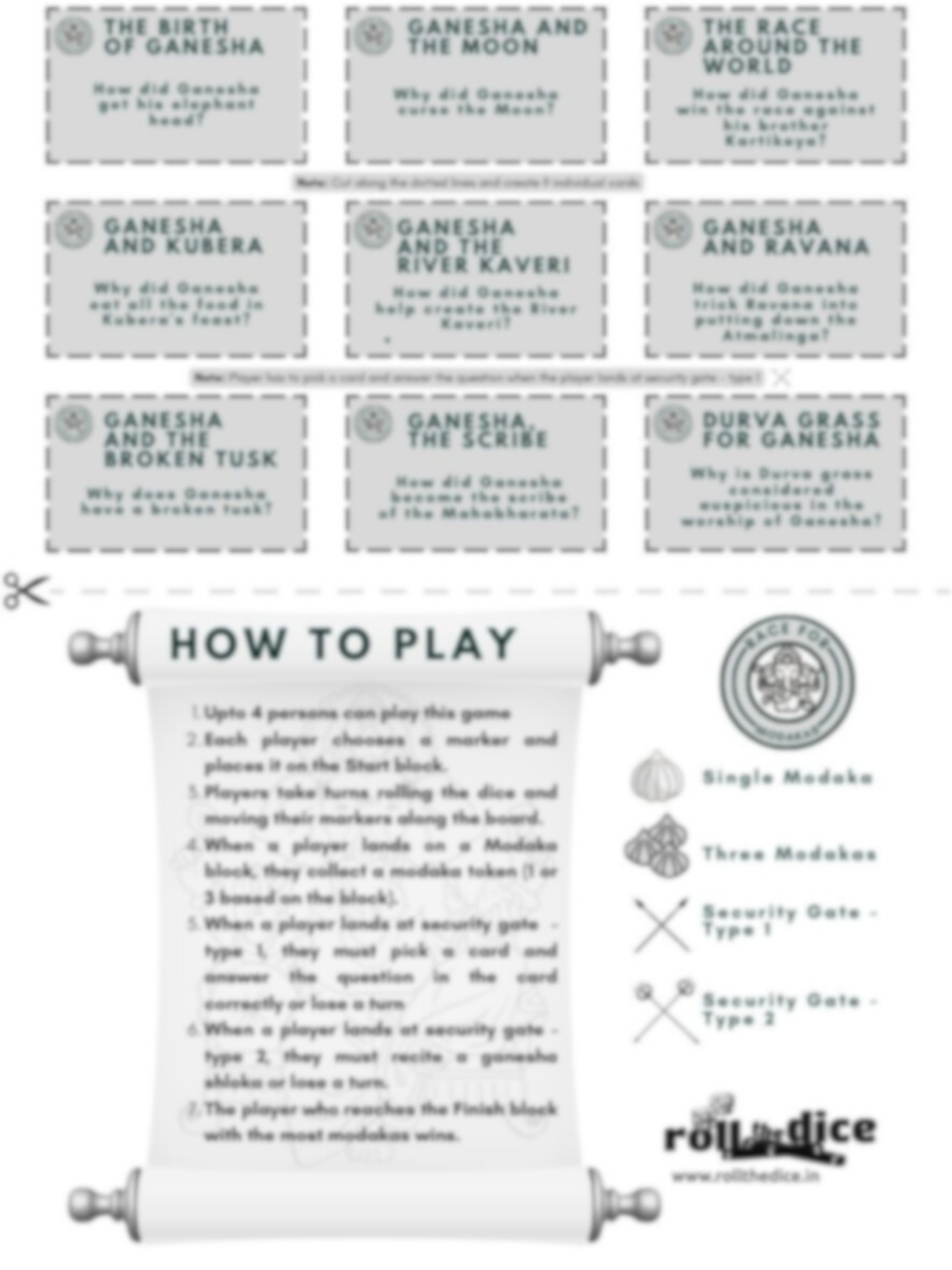 Race for Modakas - FREE : A Divine Adventure Board Game