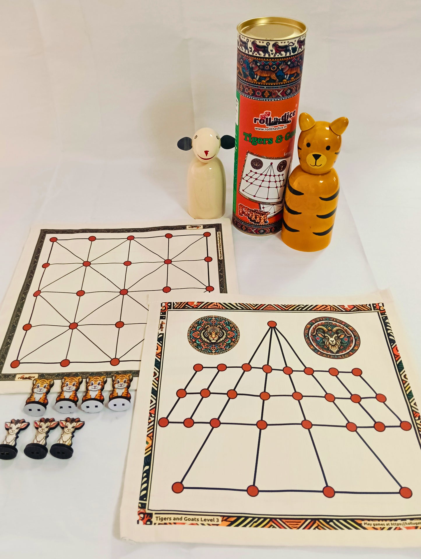 Aadu Huli Board Game – Levels 3 & 4 | Tigers and Goats Traditional Strategy Game
