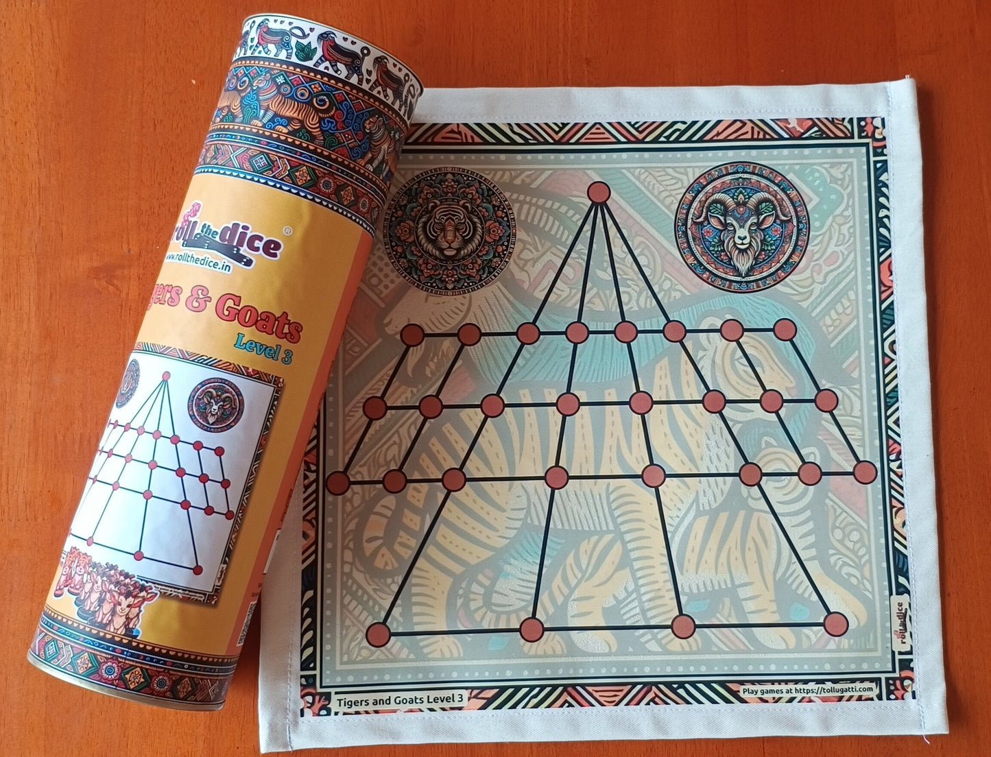Aadu Huli Board Game – Classic Level 3 | Traditional Tigers and Goats Strategy Game