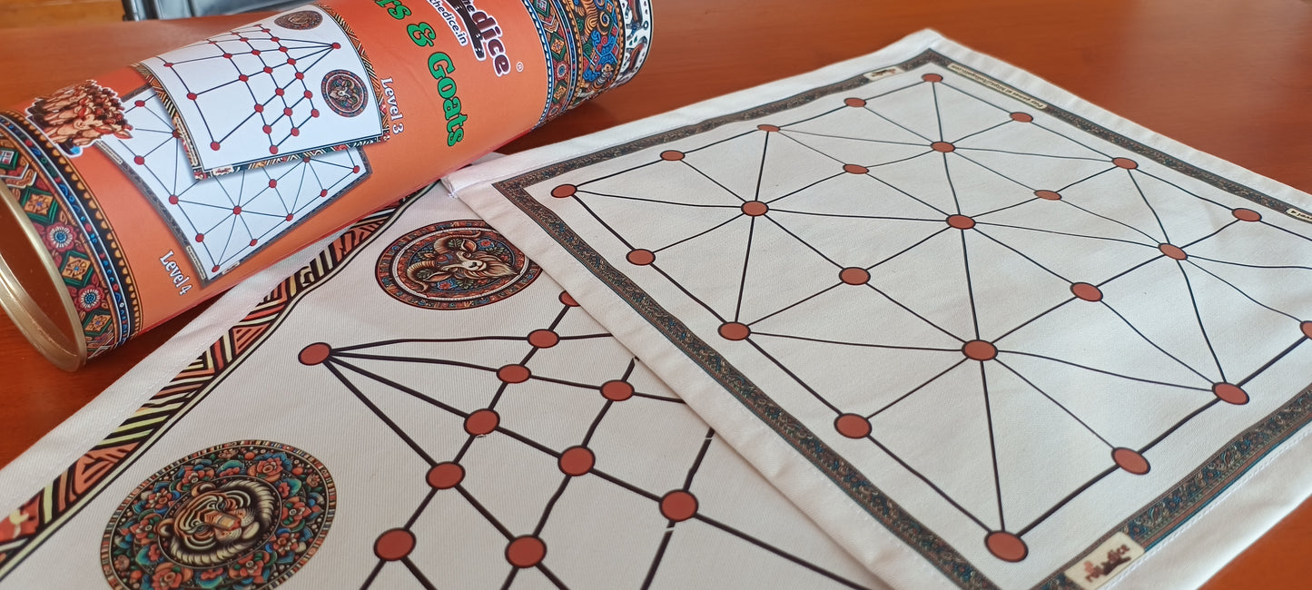 Aadu Huli Board Game – Levels 3 & 4 | Tigers and Goats Traditional Strategy Game