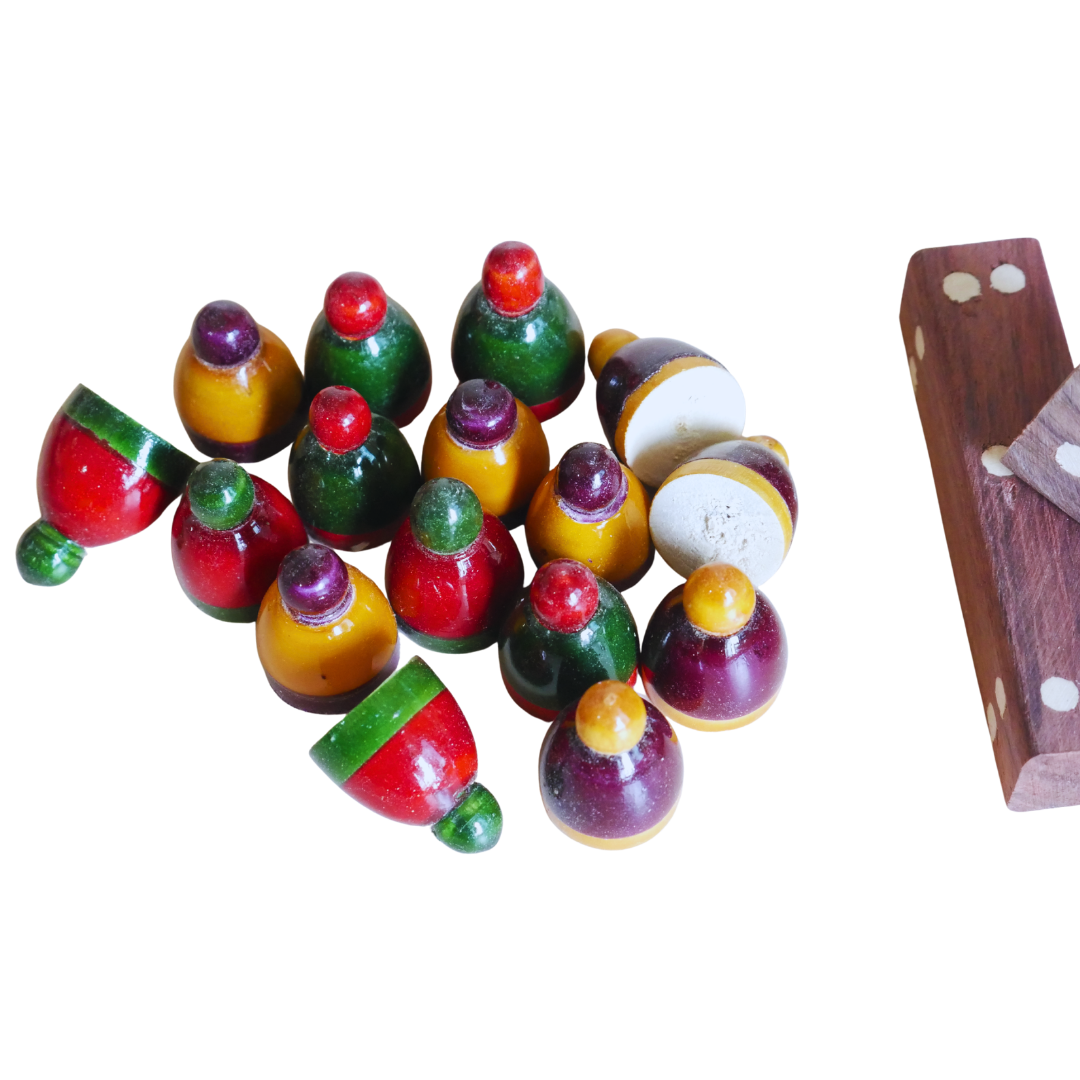 Pagade Game Pawns | Handcrafted Channapatna Pieces for Pachisi / Parcheesi