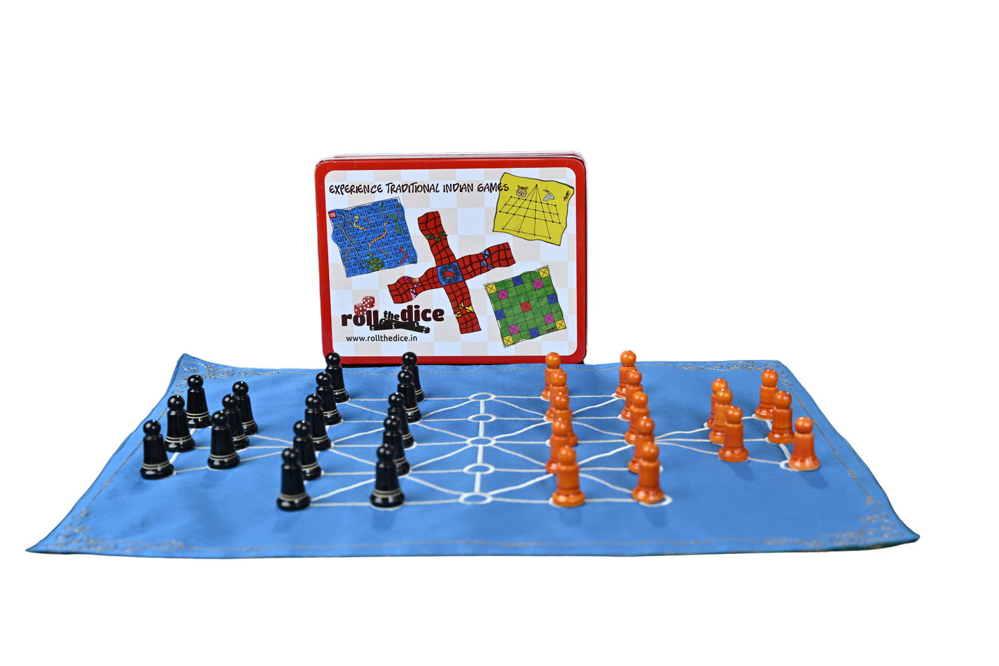 Navakankari & Sholo Gutti Game Set | Traditional Indian Strategy Board Games | Nine Men's Morris + Bead 16 Mat