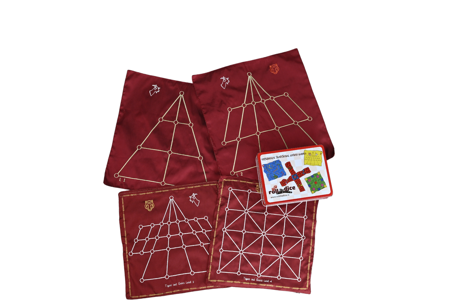Aadu Huli Game Set – Levels 1 to 4 | Tigers and Goats Strategy Board Game