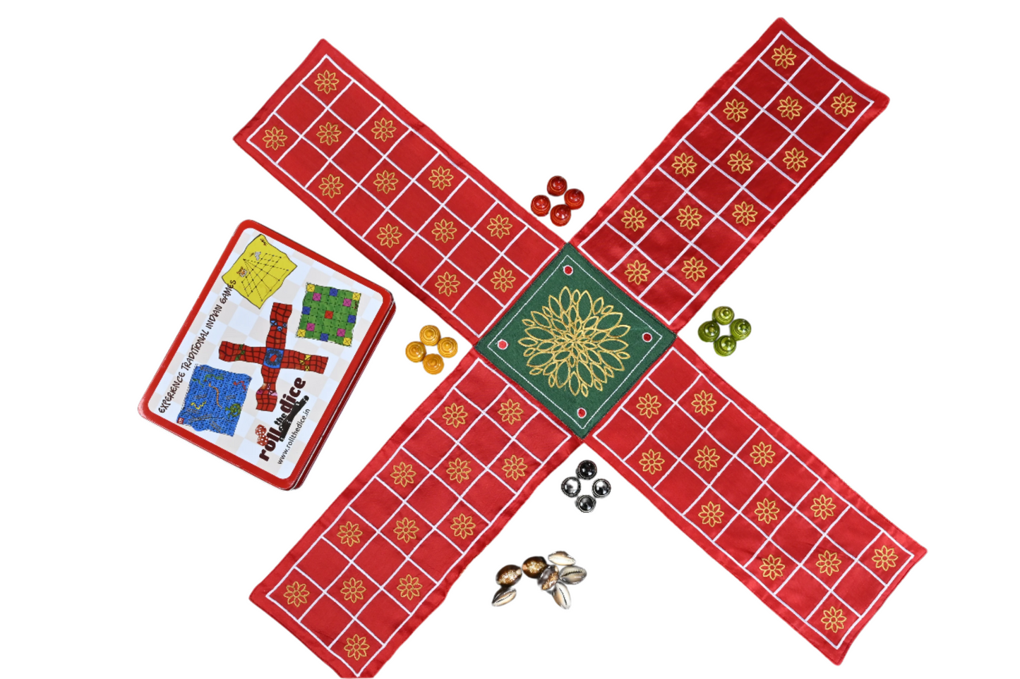 Chausar Mat | Traditional Indian Board Game Mat (Silk Cloth)