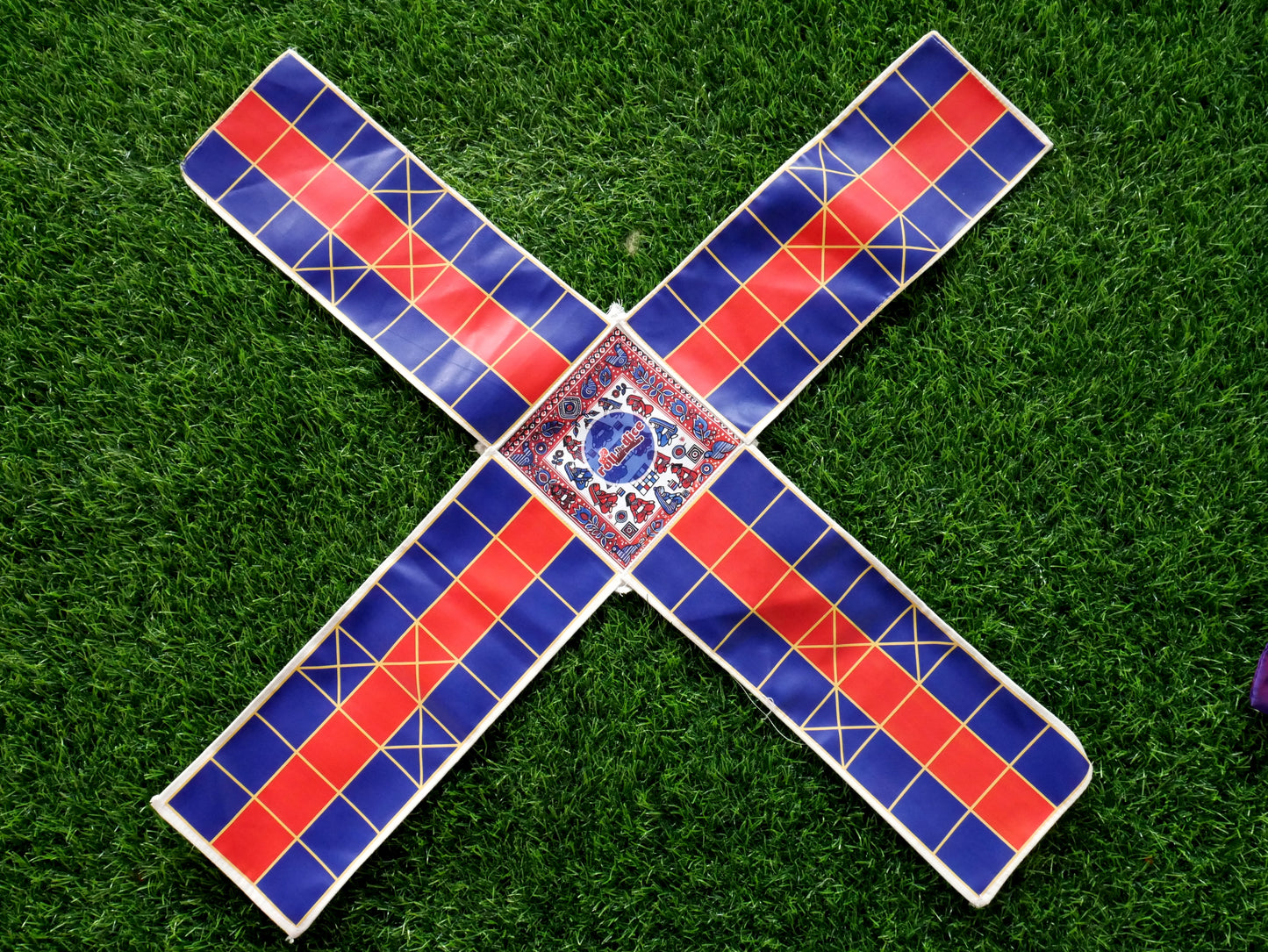Pagade – Classic Indian Board Game in Blue & Red | Traditional Pachisi (Parcheesi) Set