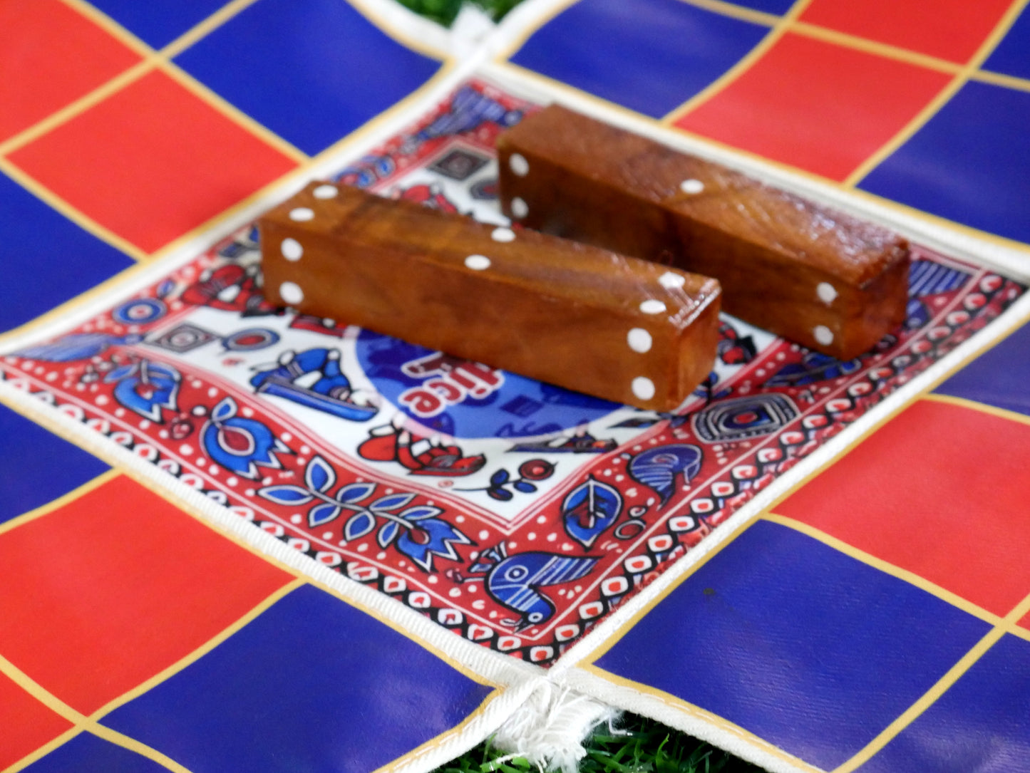 Pagade – Classic Indian Board Game in Blue & Red | Traditional Pachisi (Parcheesi) Set