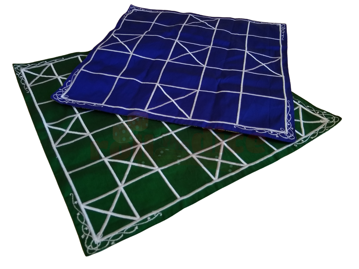 Chowka Bara 5 and 7 mats game accessory by Roll the Dice, featuring colorful traditional game mats for indoor play.