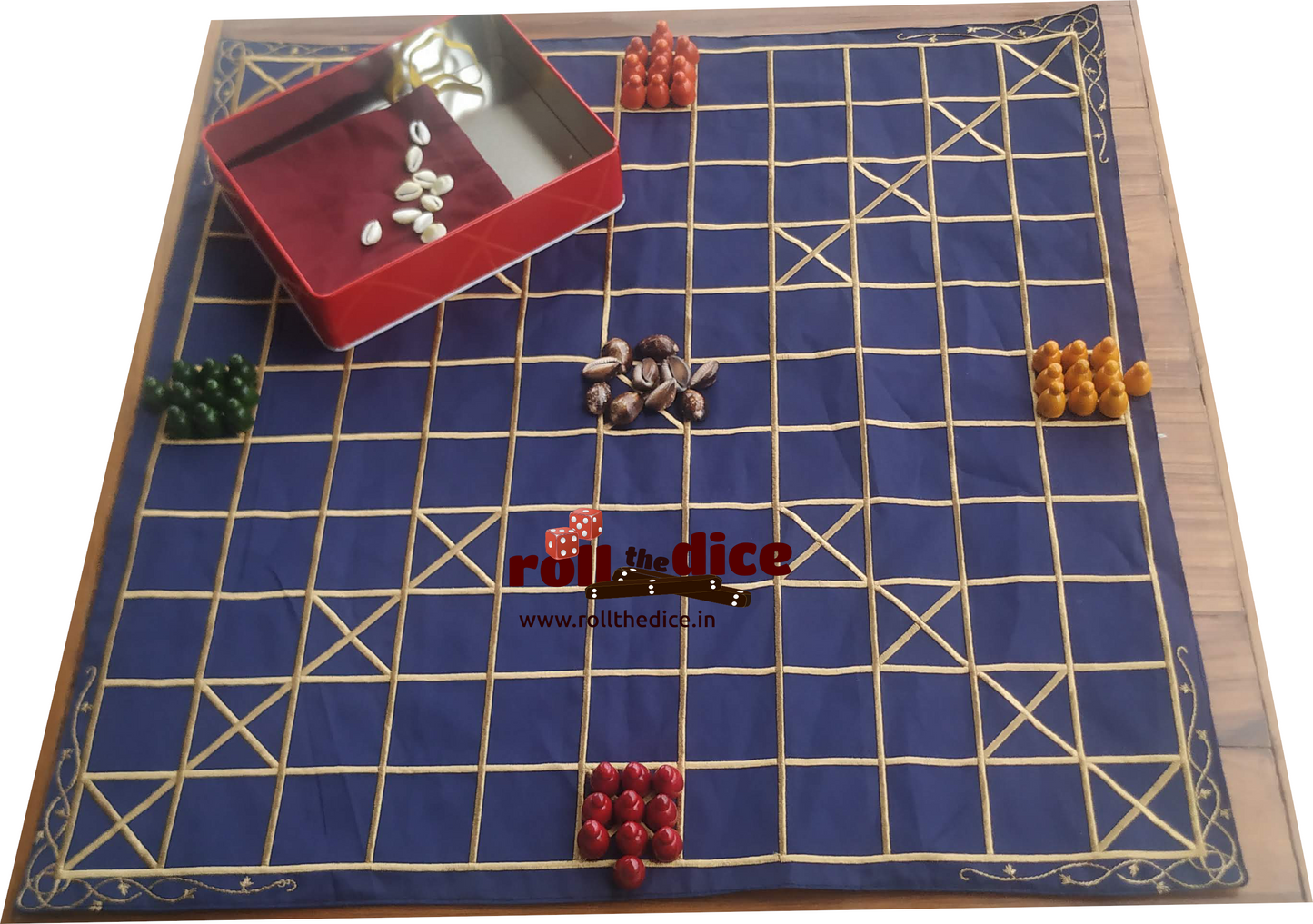 Chowka Bara 11 Houses Silk Board Game Set | Traditional Indian Family Game
