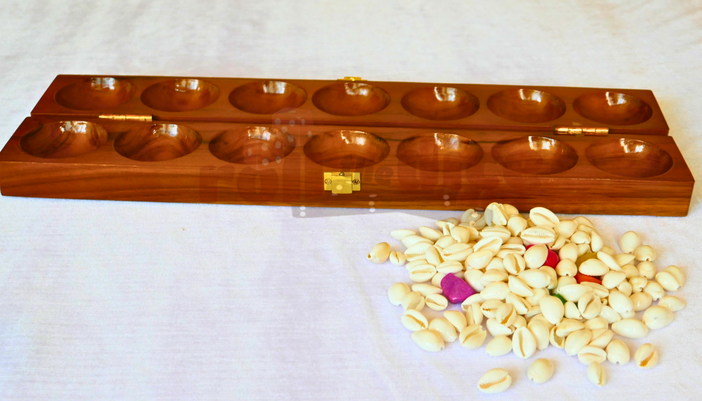 Teak Wood Alaguli Mane - Traditional Board Game