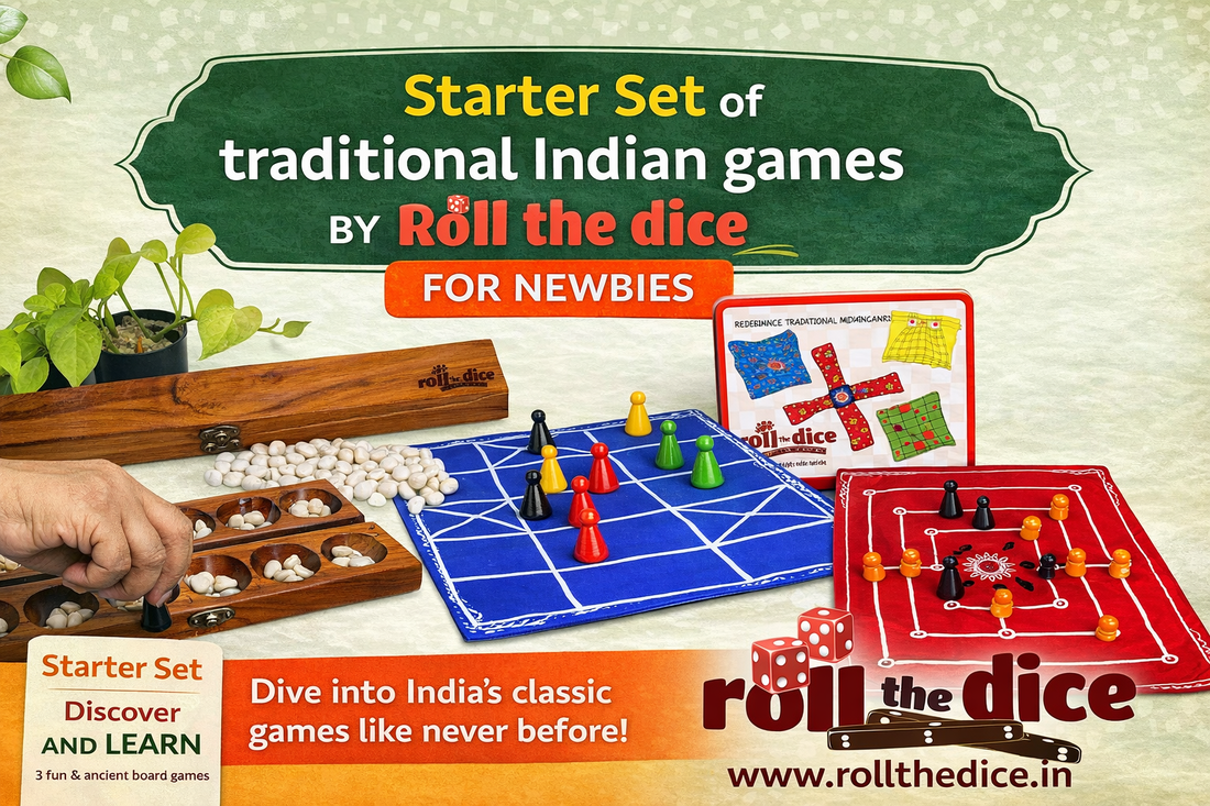 "Starter Set" of traditional Indian games by Roll the Dice specifially for Newbies