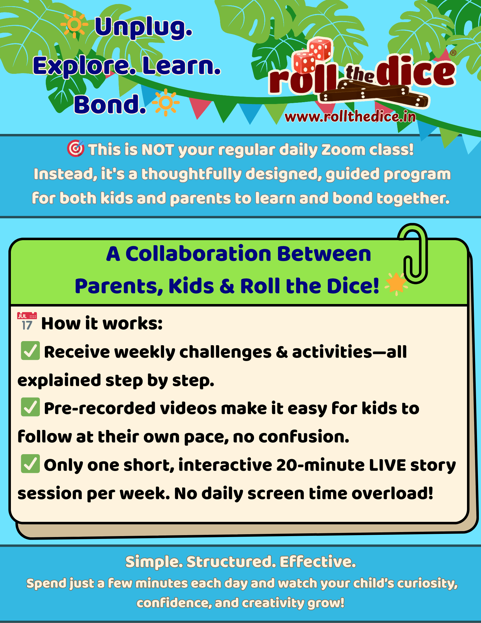 Heritage Learning Un-Camp 2025 educational tool by Roll the Dice, featuring colorful activity cards for kids' 51-day adventure.