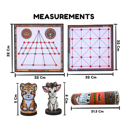 Aadu Huli Board Game Combo – Levels 3 & 4 | Traditional Indian Tigers and Goats Game