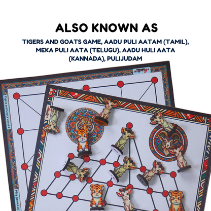Aadu Huli Board Game Combo – Levels 3 & 4 | Traditional Indian Tigers and Goats Game