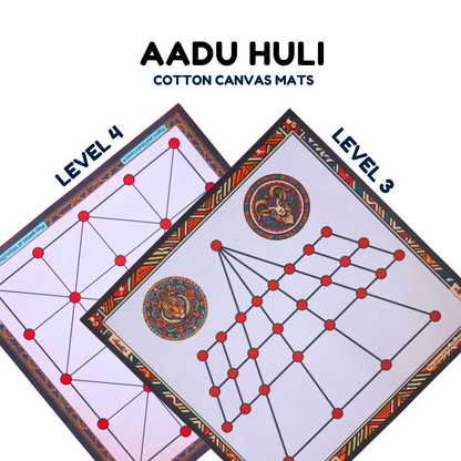 Aadu Huli Board Game Combo – Levels 3 & 4 | Traditional Indian Tigers and Goats Game
