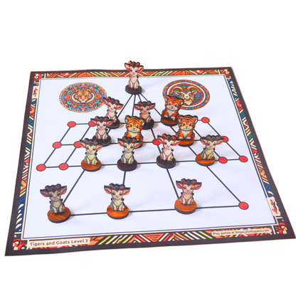 Aadu Huli Board Game – Classic Level 3 | Traditional Tigers and Goats Strategy Game