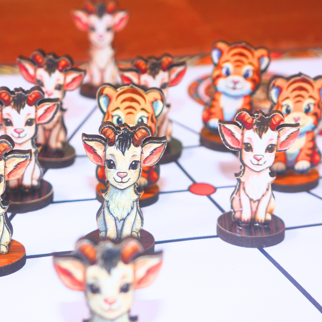 Aadu Huli Board Game – Classic Level 3 | Traditional Tigers and Goats Strategy Game