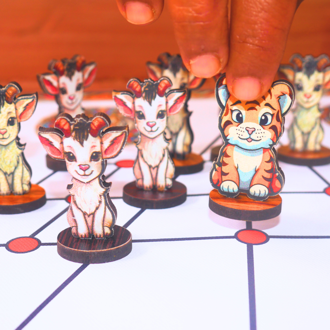 Aadu Huli Board Game – Classic Level 3 | Traditional Tigers and Goats Strategy Game