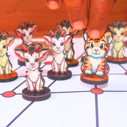 Aadu Huli Board Game – Classic Level 3 | Traditional Tigers and Goats Strategy Game