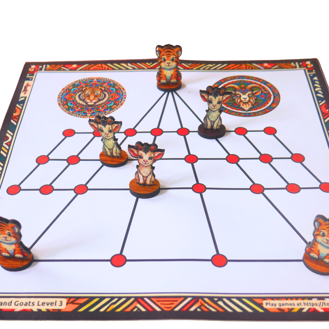 Aadu Huli Board Game – Classic Level 3 | Traditional Tigers and Goats Strategy Game
