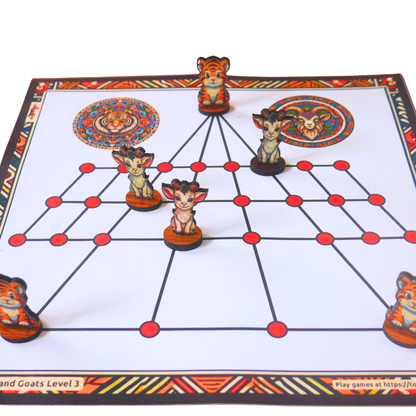 Aadu Huli Board Game – Classic Level 3 | Traditional Tigers and Goats Strategy Game