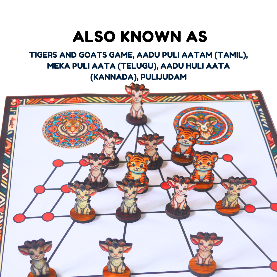 Aadu Huli Board Game – Classic Level 3 | Traditional Tigers and Goats Strategy Game
