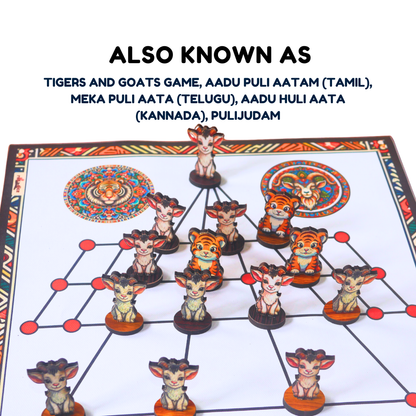 Aadu Huli Board Game – Classic Level 3 | Traditional Tigers and Goats Strategy Game