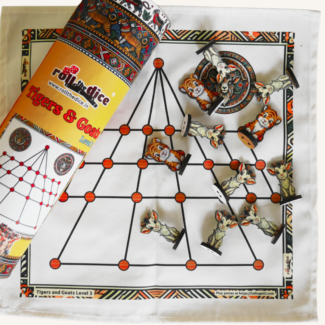 Aadu Huli Board Game – Classic Level 3 | Traditional Tigers and Goats Strategy Game