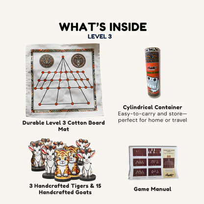 Aadu Huli Board Game – Classic Level 3 | Traditional Tigers and Goats Strategy Game