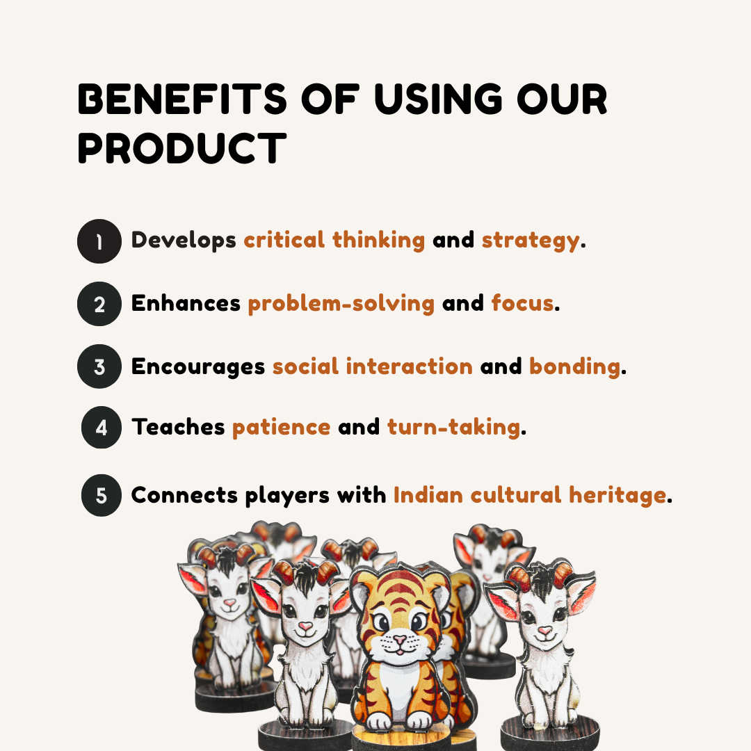 Aadu Huli Board Game – Classic Level 3 | Traditional Tigers and Goats Strategy Game