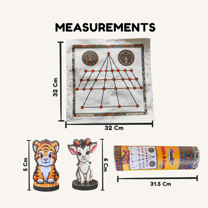 Aadu Huli Board Game – Classic Level 3 | Traditional Tigers and Goats Strategy Game