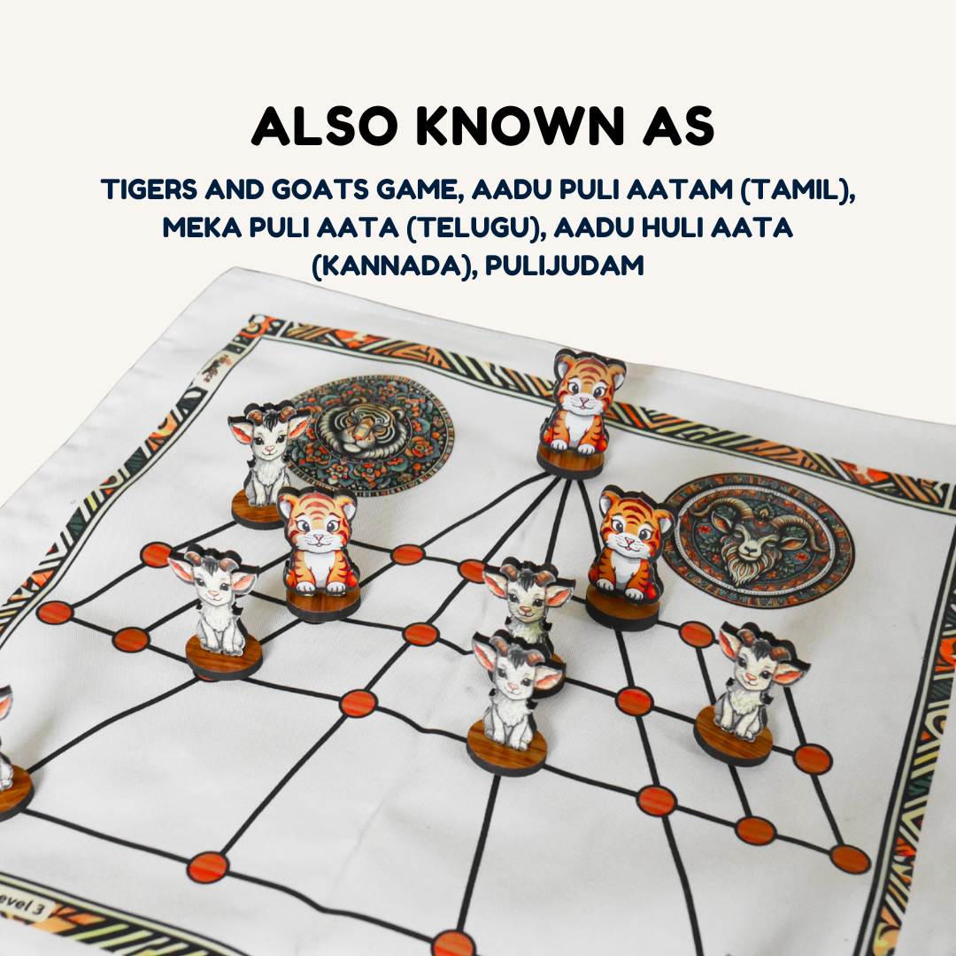 Aadu Huli Board Game – Classic Level 3 | Traditional Tigers and Goats Strategy Game