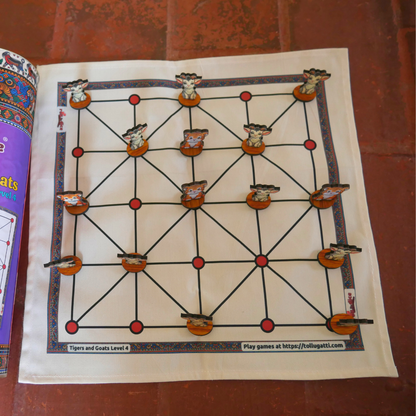 Aadu Huli Board Game – Classic Level 4 | Tigers and Goats Strategy Game