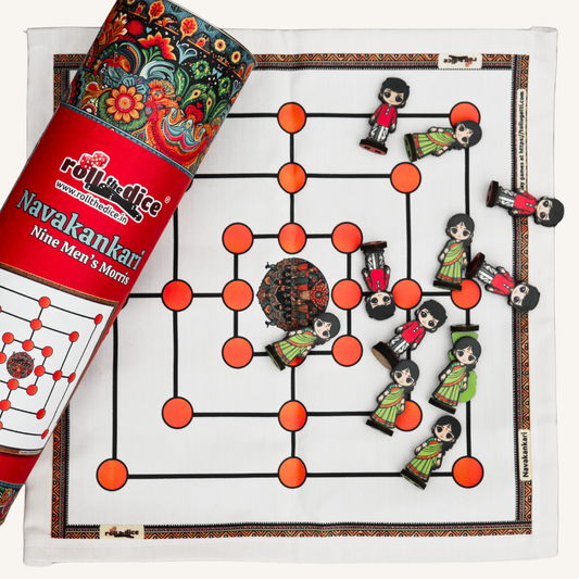 Classic Navakankari Board Game | Nine Men’s Morris | Traditional Strategy Game