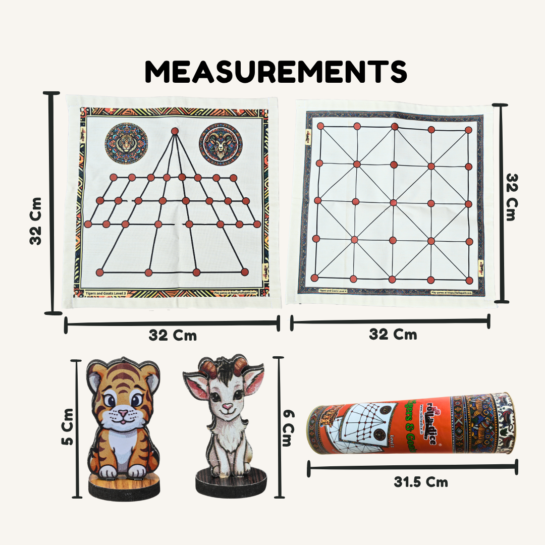 Aadu Huli Board Game – Levels 3 & 4 | Tigers and Goats Traditional Strategy Game