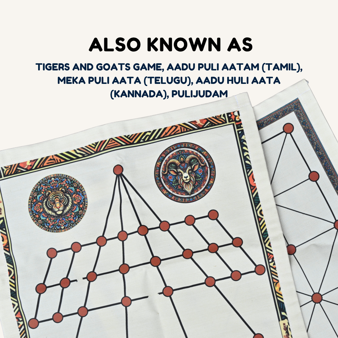 Aadu Huli Board Game – Levels 3 & 4 | Tigers and Goats Traditional Strategy Game