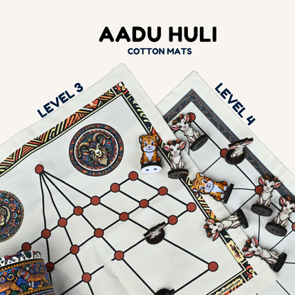 Aadu Huli Board Game – Levels 3 & 4 | Tigers and Goats Traditional Strategy Game