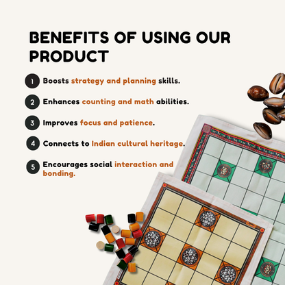 Chowka Bara Board Game – 5 & 7 Houses Combo | Traditional Indian Dice Game