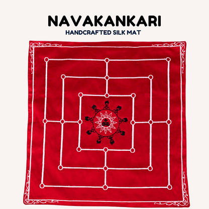 Heritage Navkankari board game by Roll the Dice, featuring traditional design and colorful game pieces on a wooden surface.