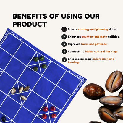 Chowka Bara 5 House Traditional Indian Board Game | Handcrafted Channapatna Set