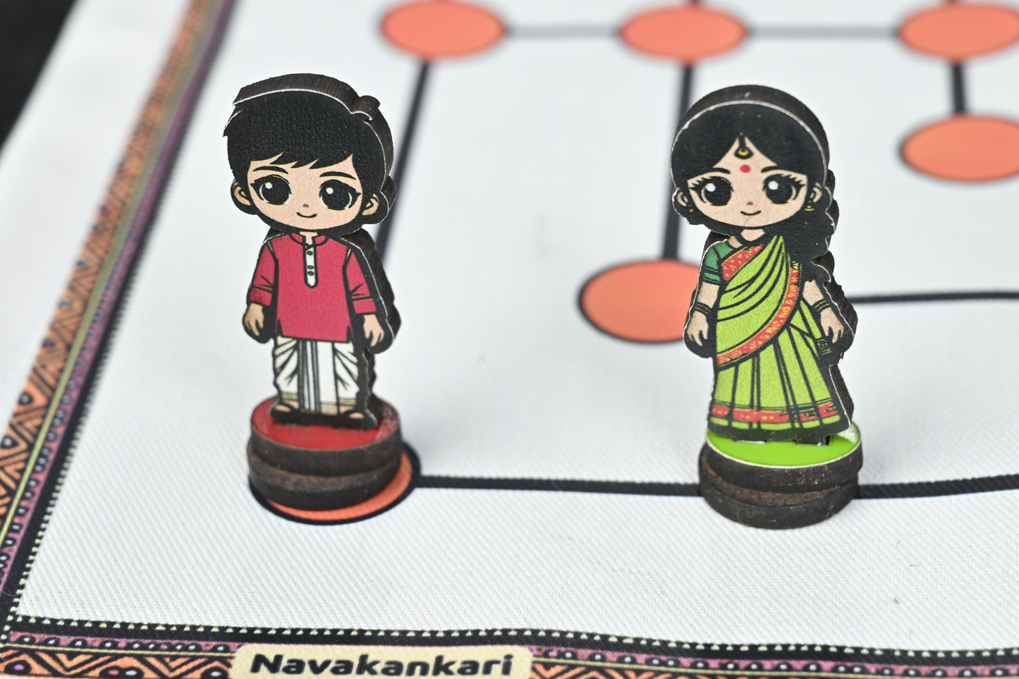 Classic Saalu Mane Aata (ಸಾಲು ಮನೆ ಆಟ) Game Board Set