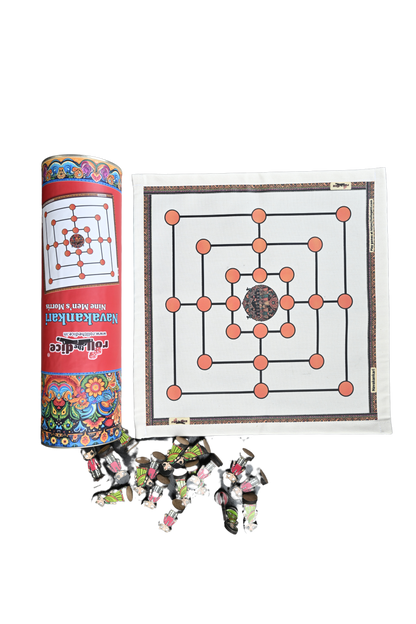 Classic Saalu Mane Aata (ಸಾಲು ಮನೆ ಆಟ) Game Board Set