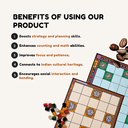 Chowka Bara Board Game – 5 & 7 Houses Combo | Traditional Indian Dice Game