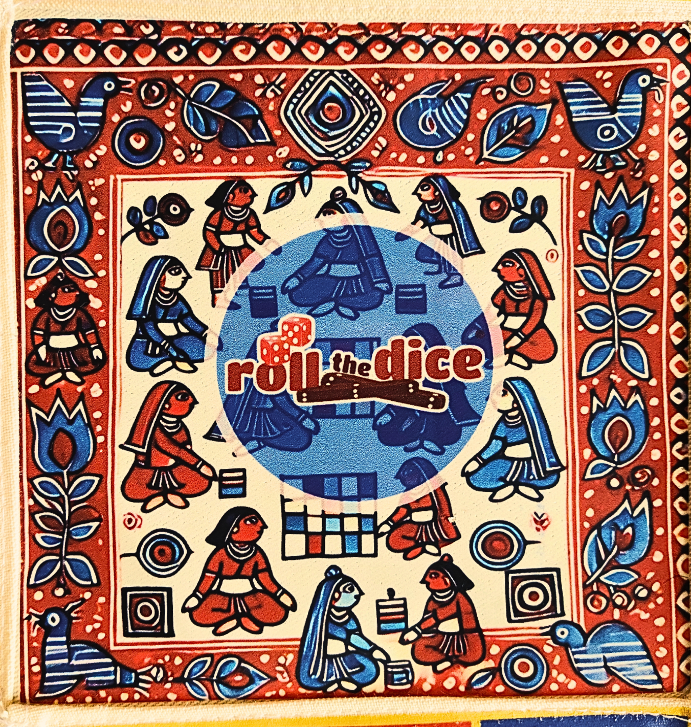 Pagade – Classic Indian Board Game in Blue & Red | Traditional Pachisi (Parcheesi) Set