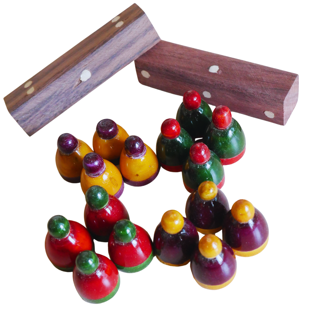 Pagade Game Pawns | Handcrafted Channapatna Pieces for Pachisi / Parcheesi