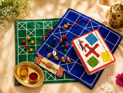 Chowka Bara Board Game – 5 & 7 Houses Combo | Traditional Indian Dice Game
