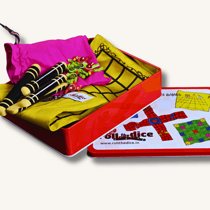 Roll the Dice Taabla board game with traditional design, featuring a wooden game board and game pieces for strategic play.