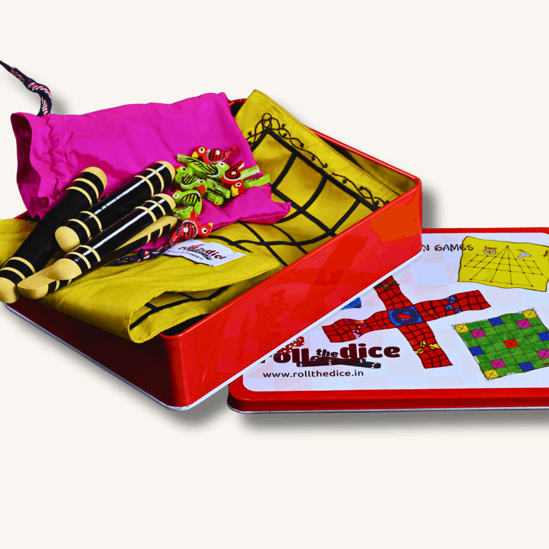 Roll the Dice Taabla board game with traditional design, featuring a wooden game board and game pieces for strategic play.