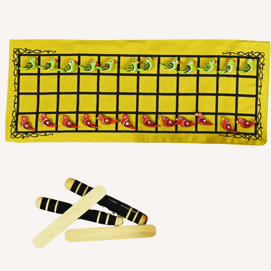 Traditional Taabla board game with wooden pieces and game board, by Roll the Dice, used for strategic play and cultural entertainment.