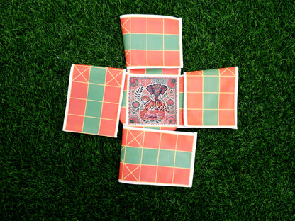 Pagade – Classic Indian Board Game in 4 Colors | Traditional Pachisi (Parcheesi) Set