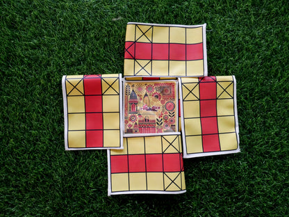 Pagade – Classic Indian Board Game in 4 Colors | Traditional Pachisi (Parcheesi) Set